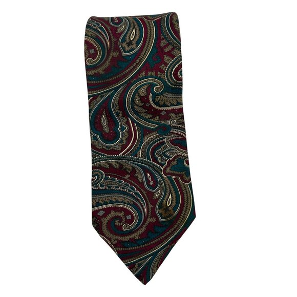 Vintage Campus Mens Silk Paisley Tie Made In USA Of Imported Fabric - Picture 1 of 5